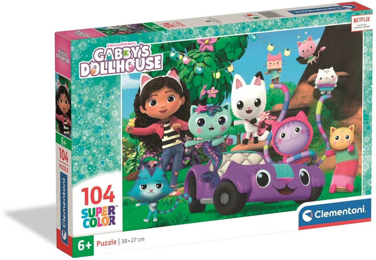 Clementoni Gabby's Dollhouse Kinderpuzzel 104 Stuks - Multikleur