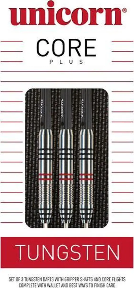 Unicorn Core Plus Tungsten Dartpijlen UN-08630 - 3 Stuks - Zilver