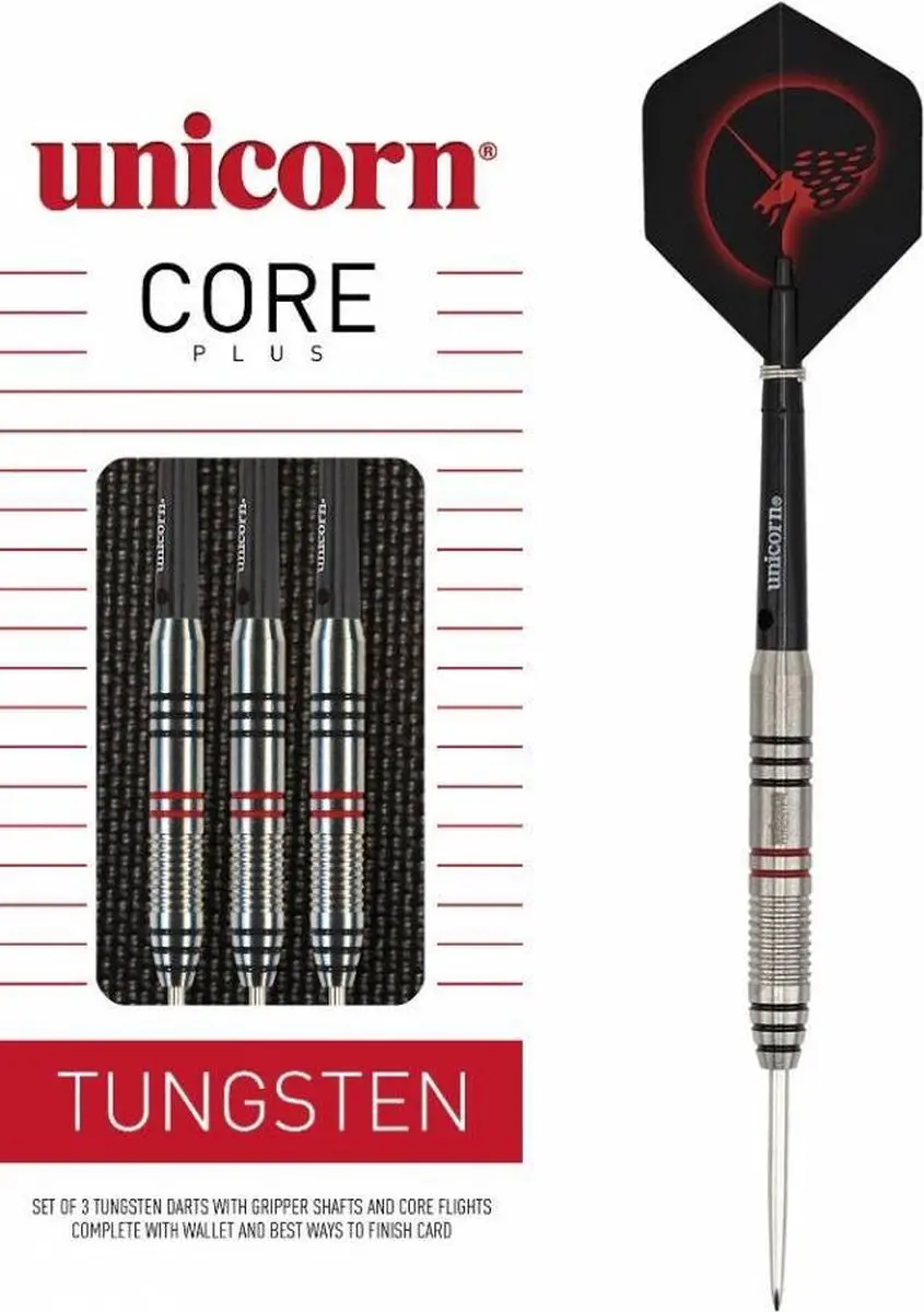 Unicorn Core Plus Tungsten Dartpijlen UN-08630 - 3 Stuks - Zilver