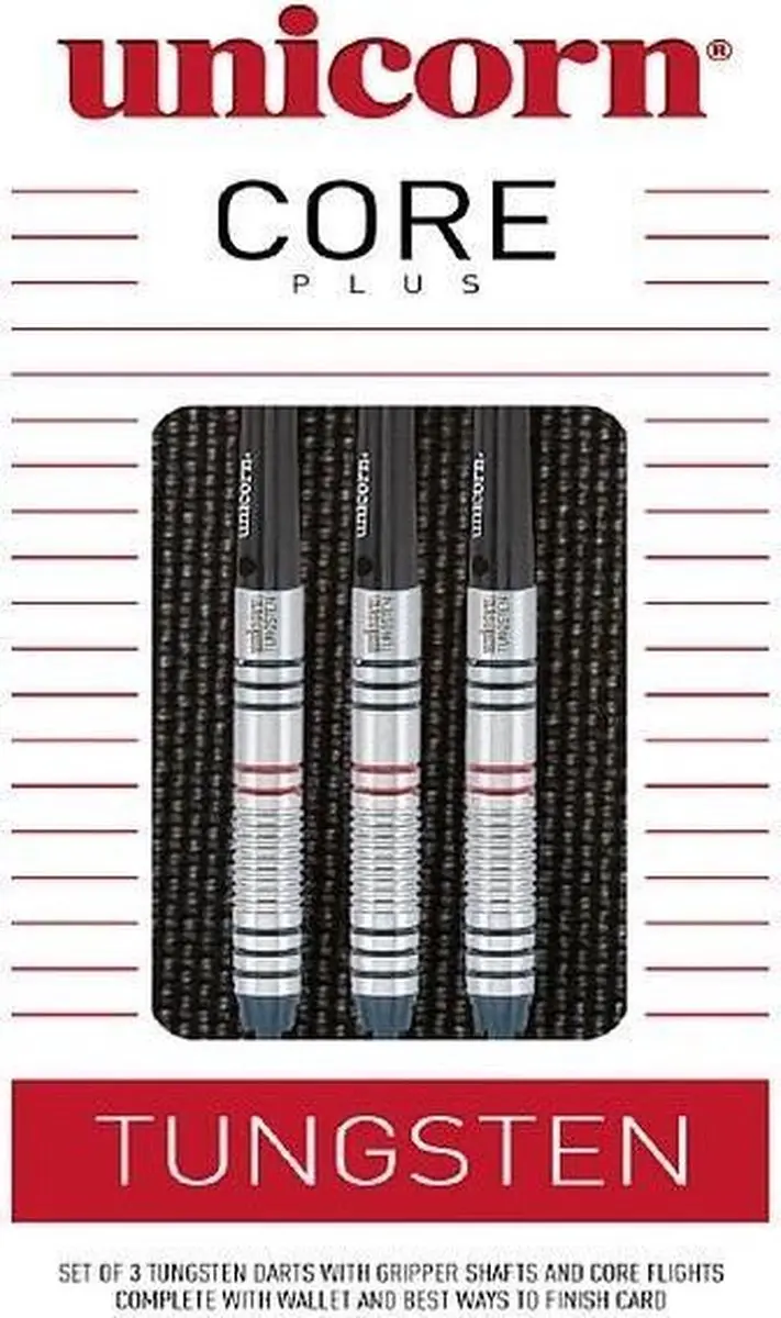 Unicorn Core Plus Tungsten Dartpijlen UN-08630 - 3 Stuks - Zilver