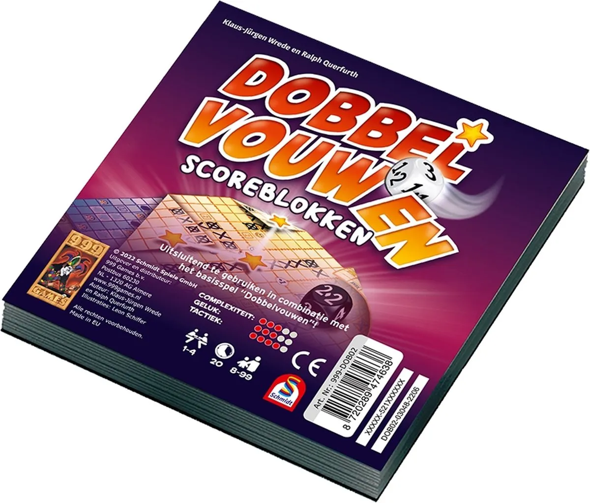 999 Games Scoreblokken Dobbel Vouwen Dobbelspel