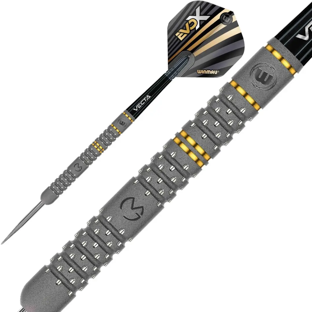 Winmau Michael van Gerwen EVO-X Dartpijlen - 3 Stuks - Goud/Zilver