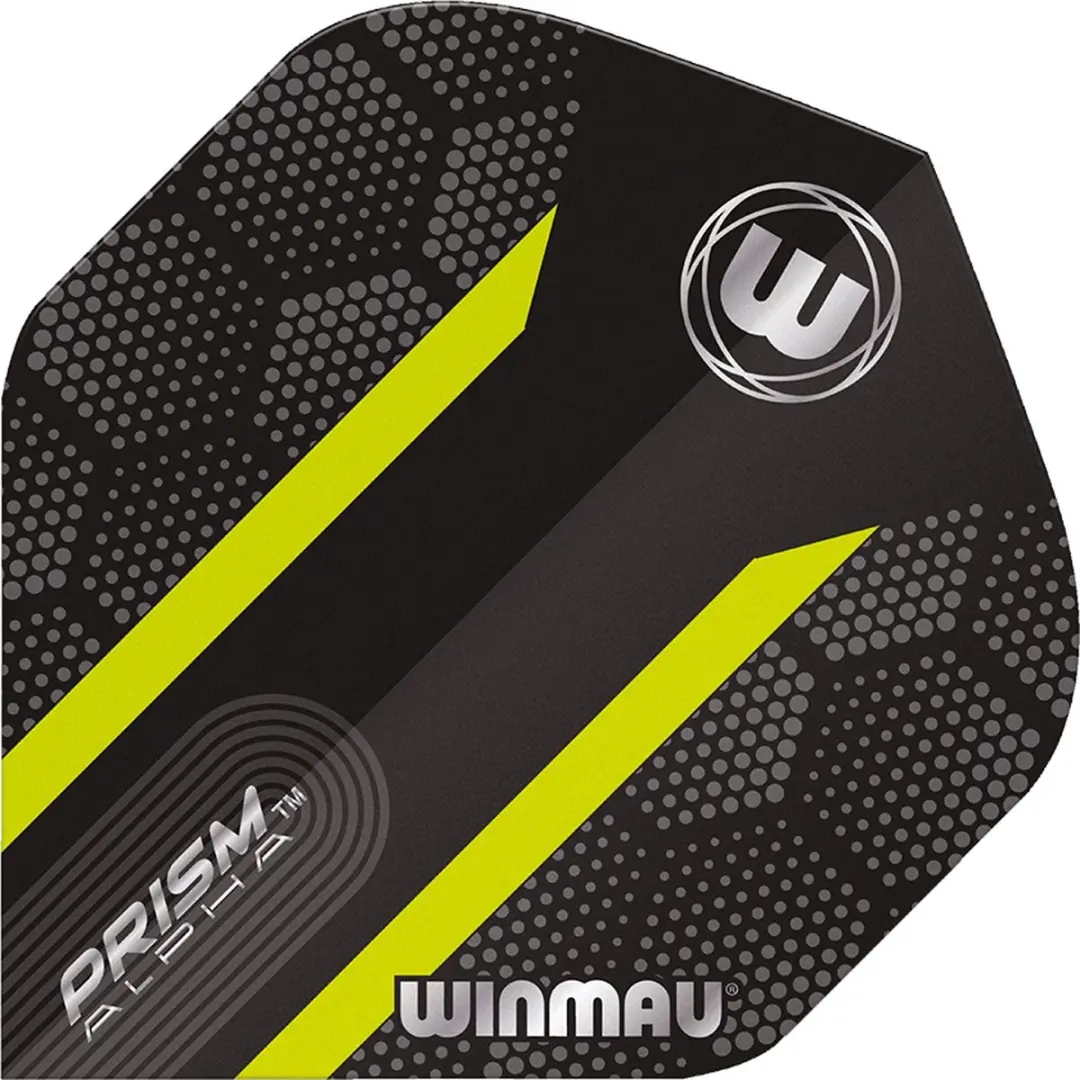 Winmau Prism Alpha Extra Thick Dart Flights - 3 Stuks - Zwart/Green Stripe