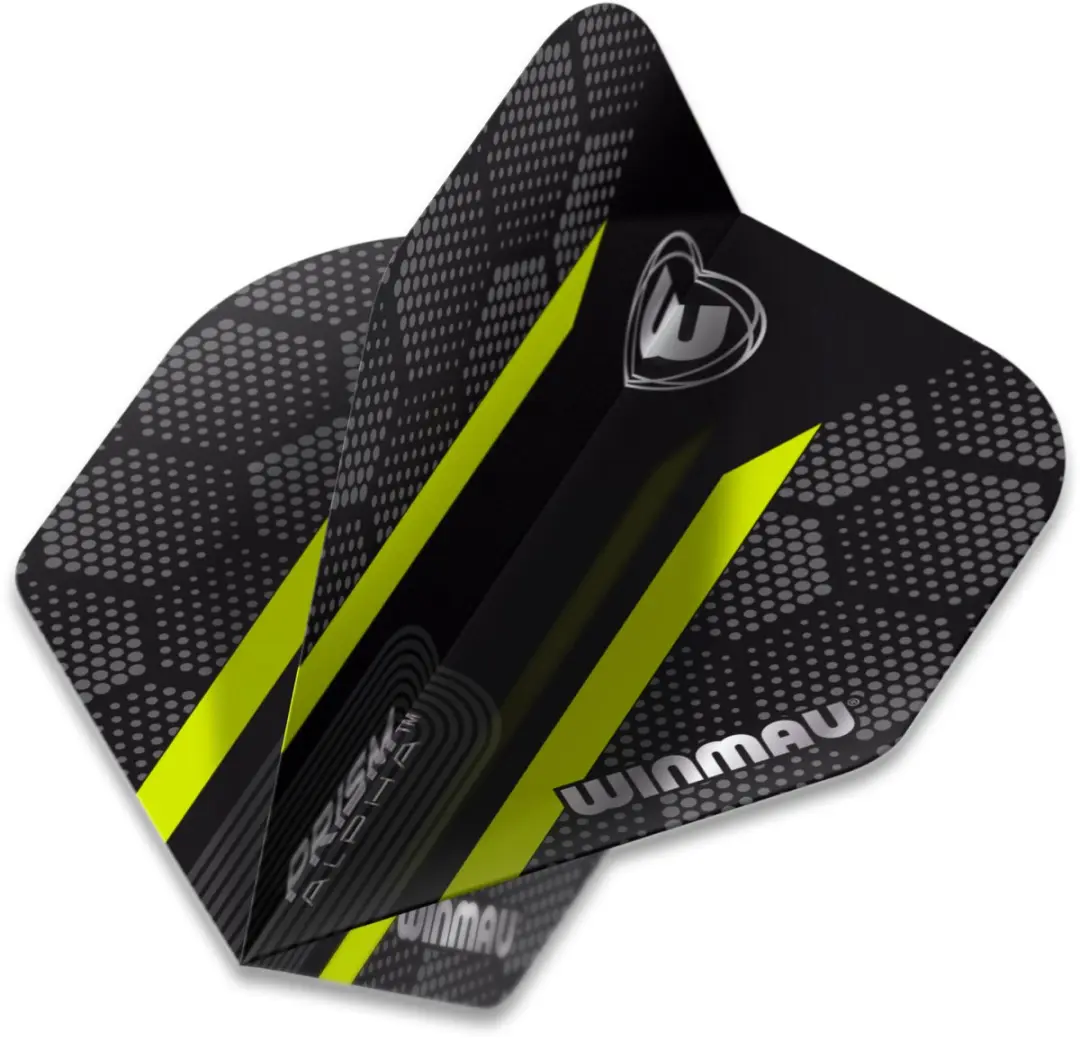 Winmau Prism Alpha Extra Thick Dart Flights - 3 Stuks - Zwart/Green Stripe