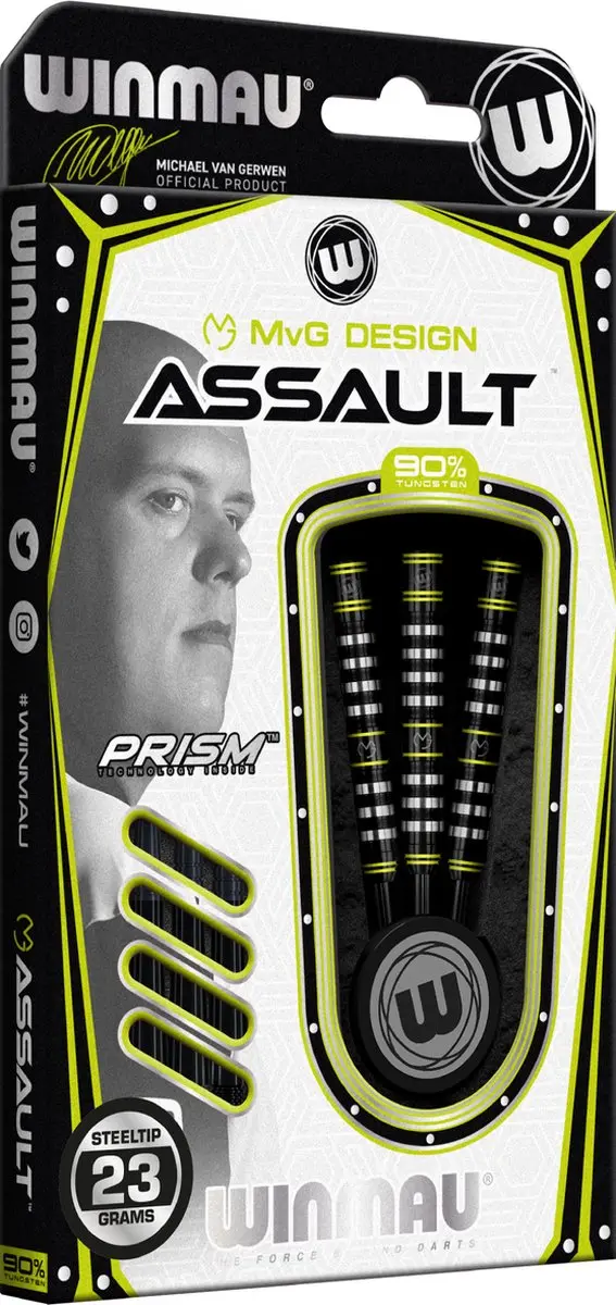Winmau Michael van Gerwen Assault 90% Dartpijlen - 3 Stuks
