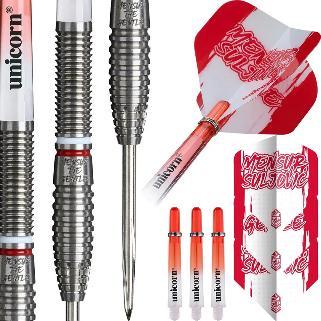 Unicorn Mensur Suljovic 95% Dartpijlen - 3 Stuks - Zilver