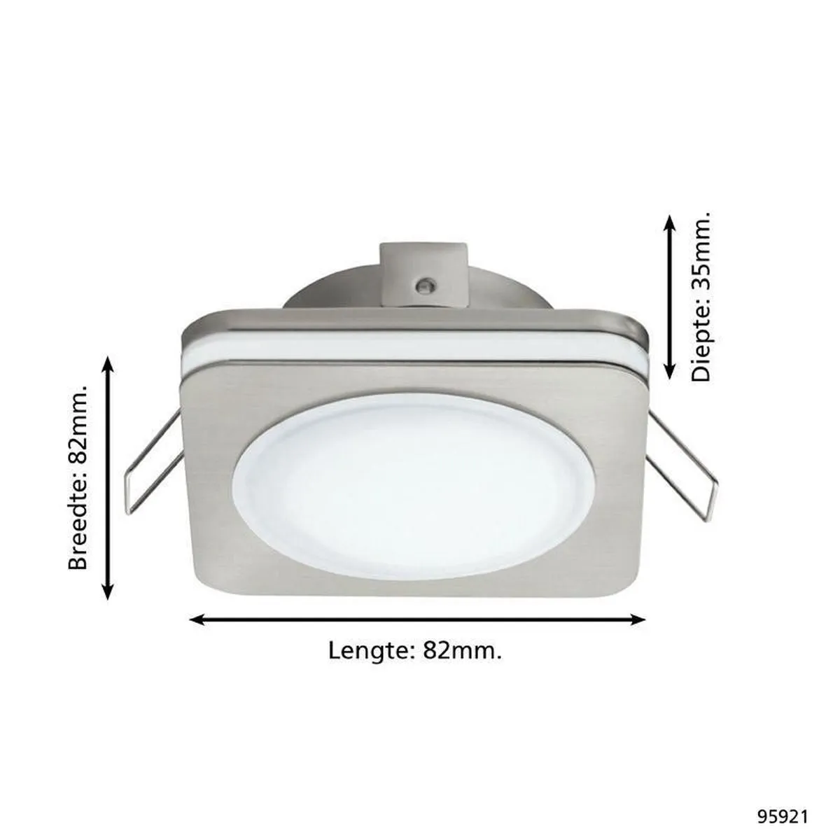 Eglo Pineda 1 Inbouwarmatuur - Nikkel-Mat - Warm wit licht - afbeelding 4 van 4