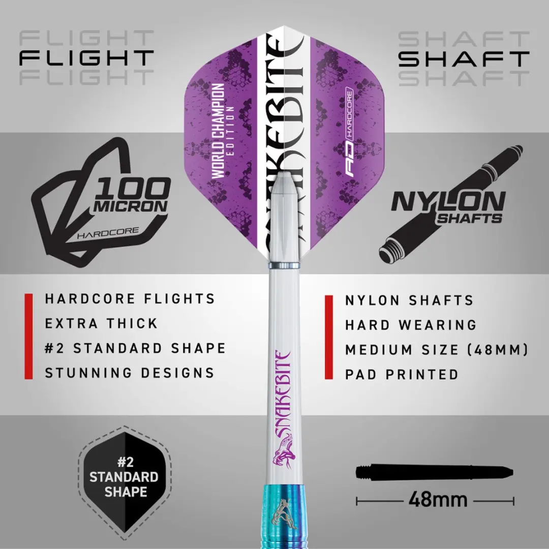 Red Dragon Peter Wright Snakebite Champion Series Darts - 3 Stuks - Rainbow