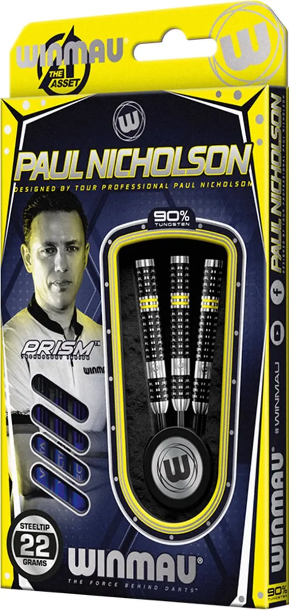 Winmau Paul Nicholson 90% Dartpijlen - 3 Stuks