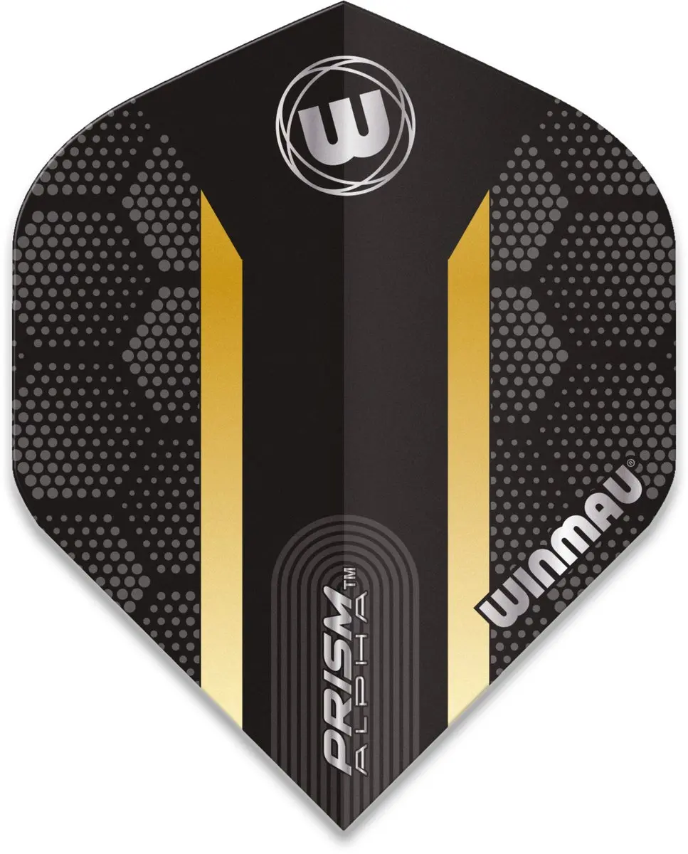 Winmau Prism Alpha Extra Thick Dart Flights - 3 Stuks - Zwart/Goud