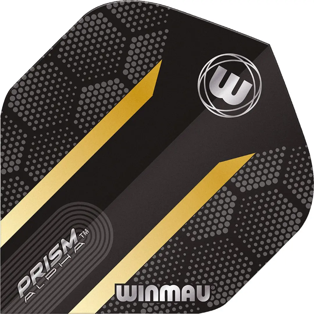 Winmau Prism Alpha Extra Thick Dart Flights - 3 Stuks - Zwart/Goud