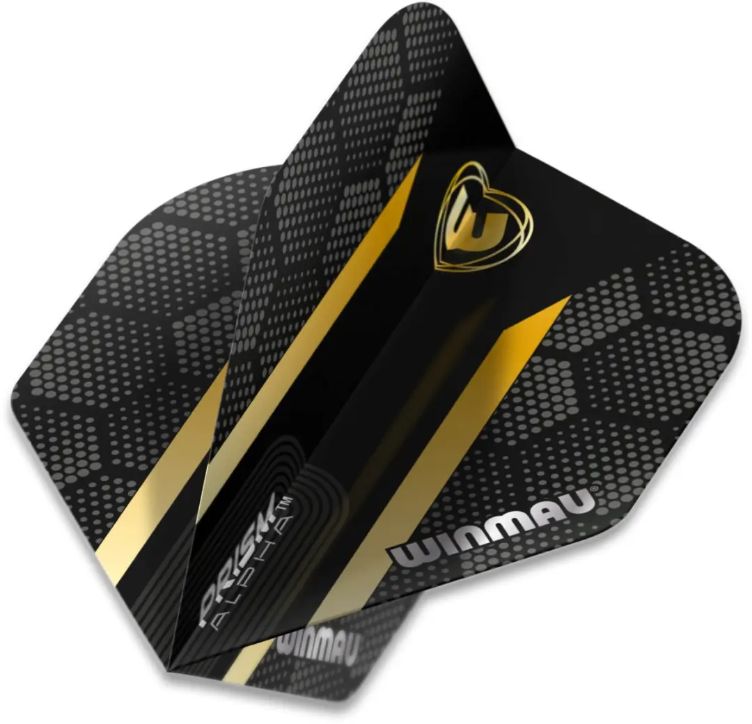 Winmau Prism Alpha Extra Thick Dart Flights - 3 Stuks - Zwart/Goud