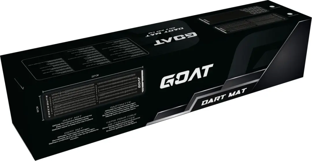 goat Carpet Dartmat GD2200000 - 241x60cm - Zwart/Wit