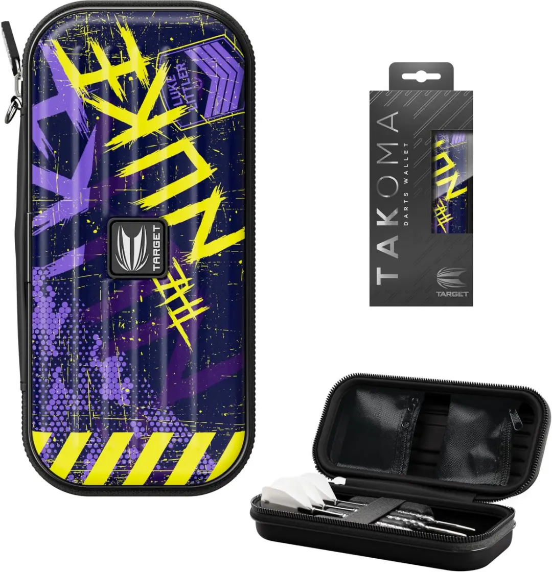 Target Luke Littler Takoma Dartkoffer - 3 Darts - Paars/Zwart - 18.5x9x5cm