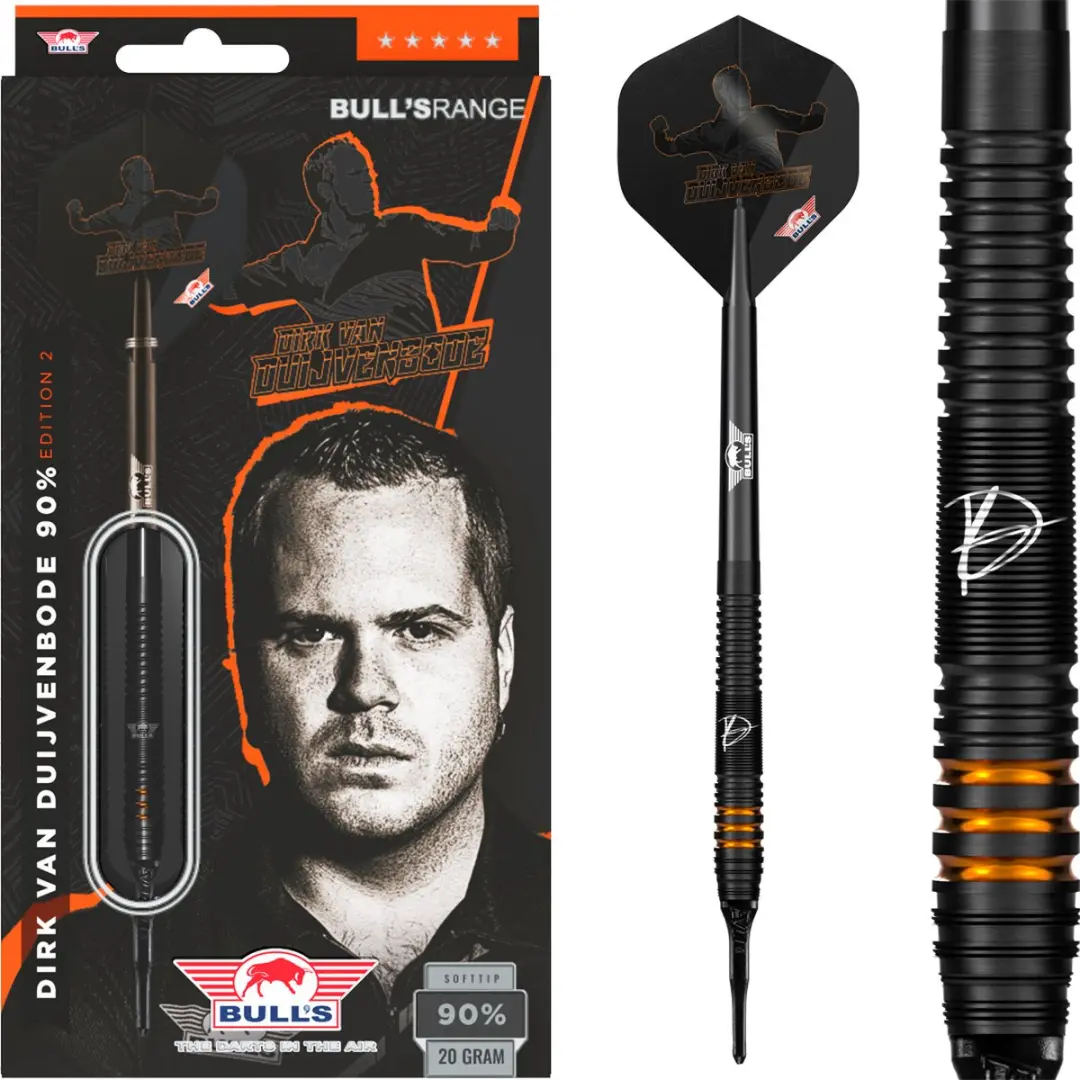 Bull's Softtip Dirk van Duijvenbode E2 Dartpijlen 90% Tungsten - 20g - 3 Stuks