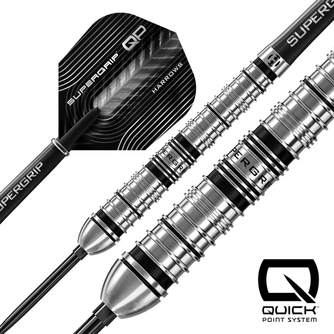 Harrows Supergrip QP Tapered 22gr - 3 Stuks - Zilver/Zwart