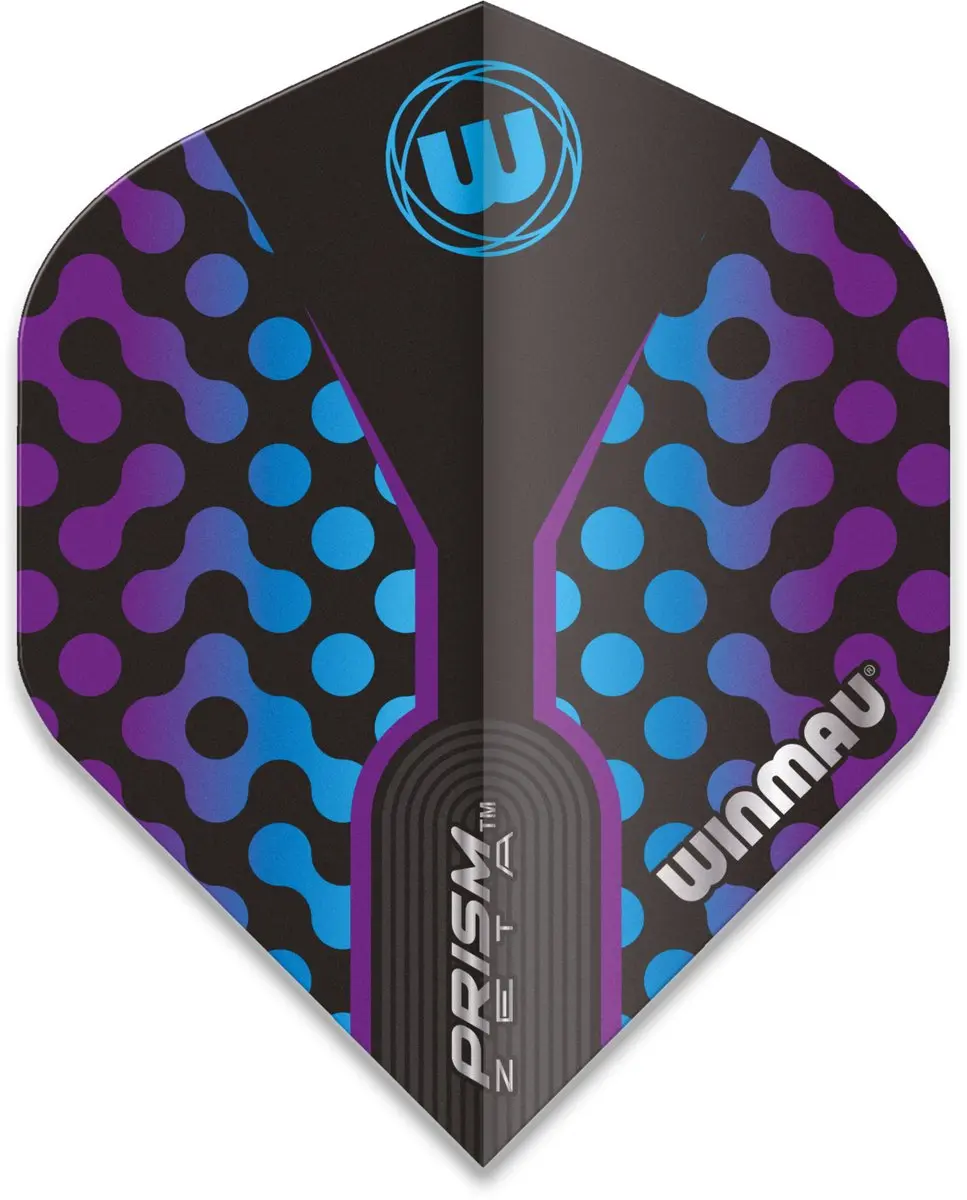 Winmau Prism Zeta Dart Flights - 3 Stuks - Zwart & Paars