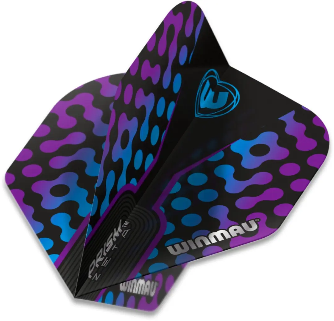 Winmau Prism Zeta Dart Flights - 3 Stuks - Zwart & Paars