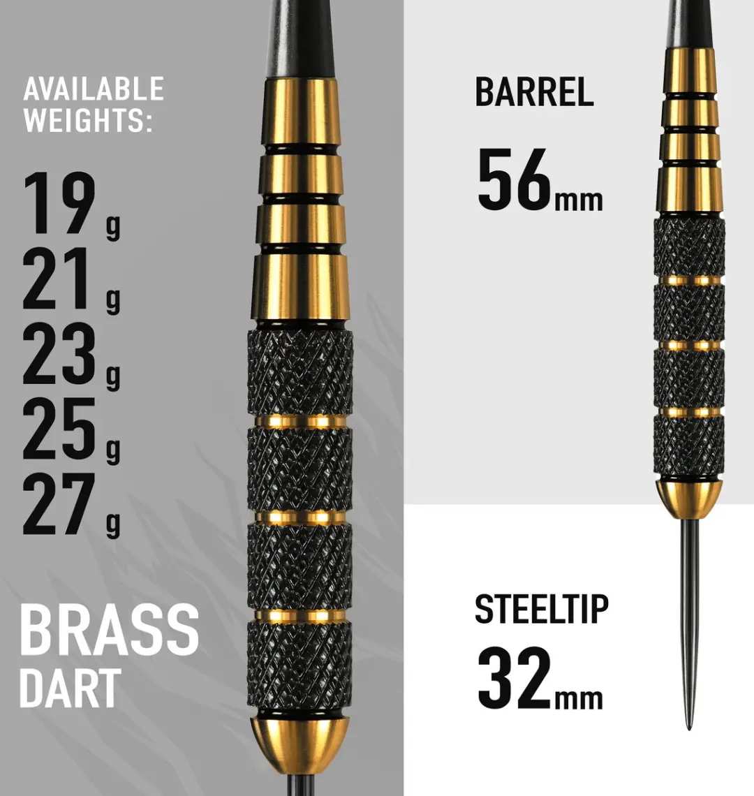 Harrows Voodoo 25Gk Darts - 3 Stuks - Zwart
