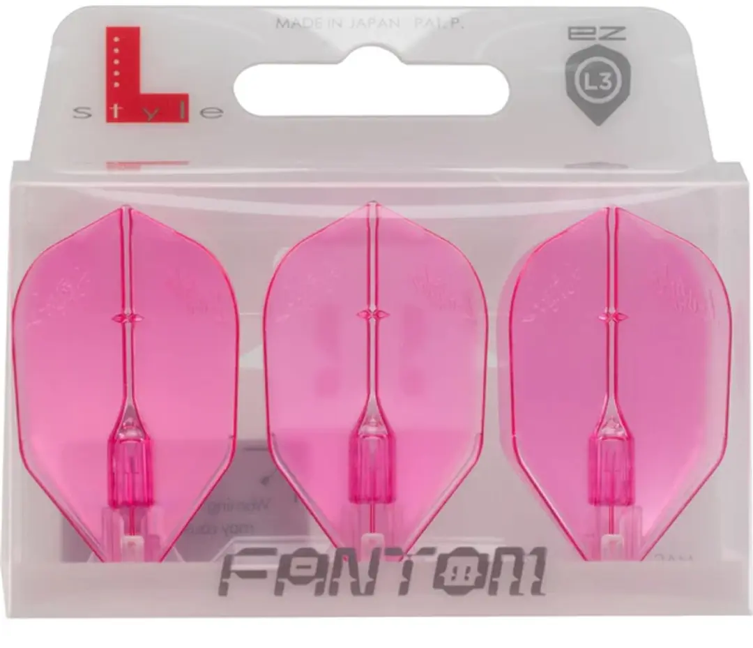 L-Style Fantom EZ L3 Shape Dartvleugels - Roze/Transparant - 3 Stuks