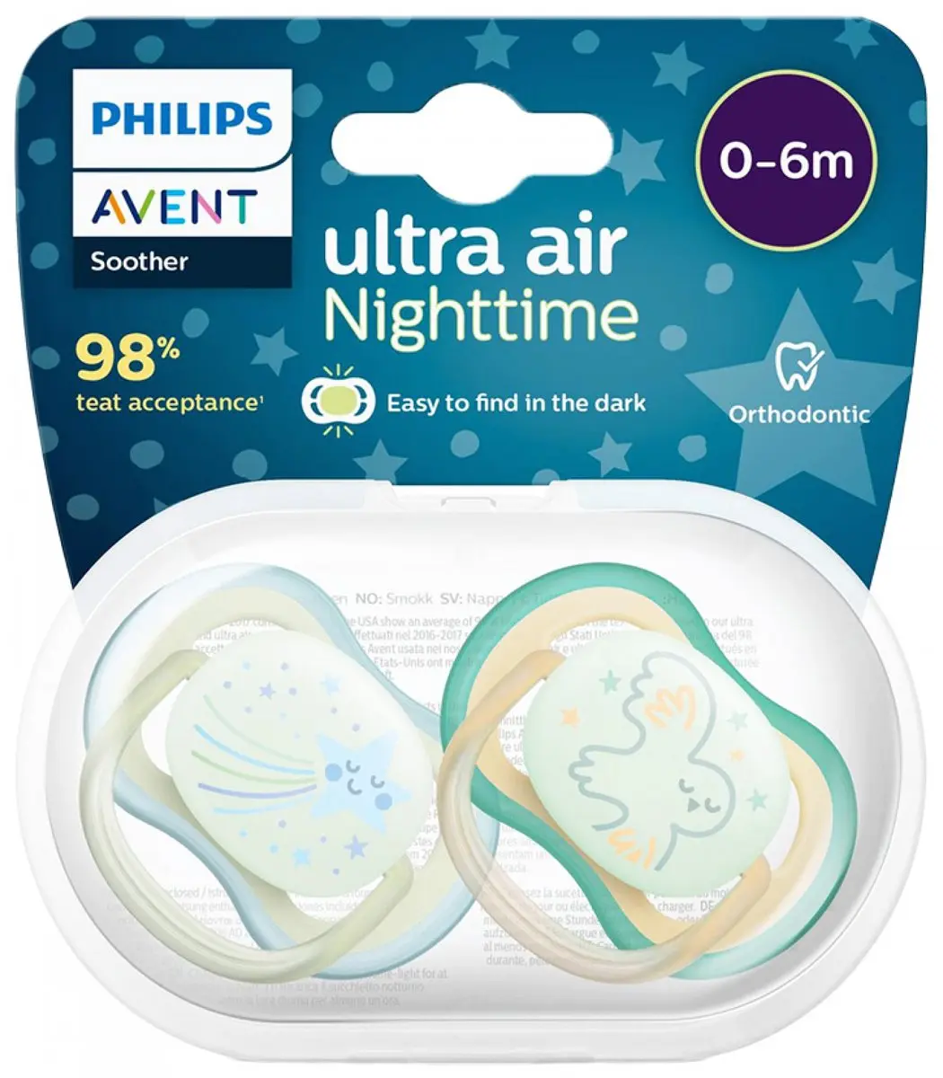 Philips Avent Ultra Air Orthodontische Fopspenen 0-6 Maanden - Blauw - 2 Stuks