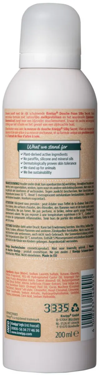 Kneipp Silky Secret Douche Foam 200ml - 3 Stuks