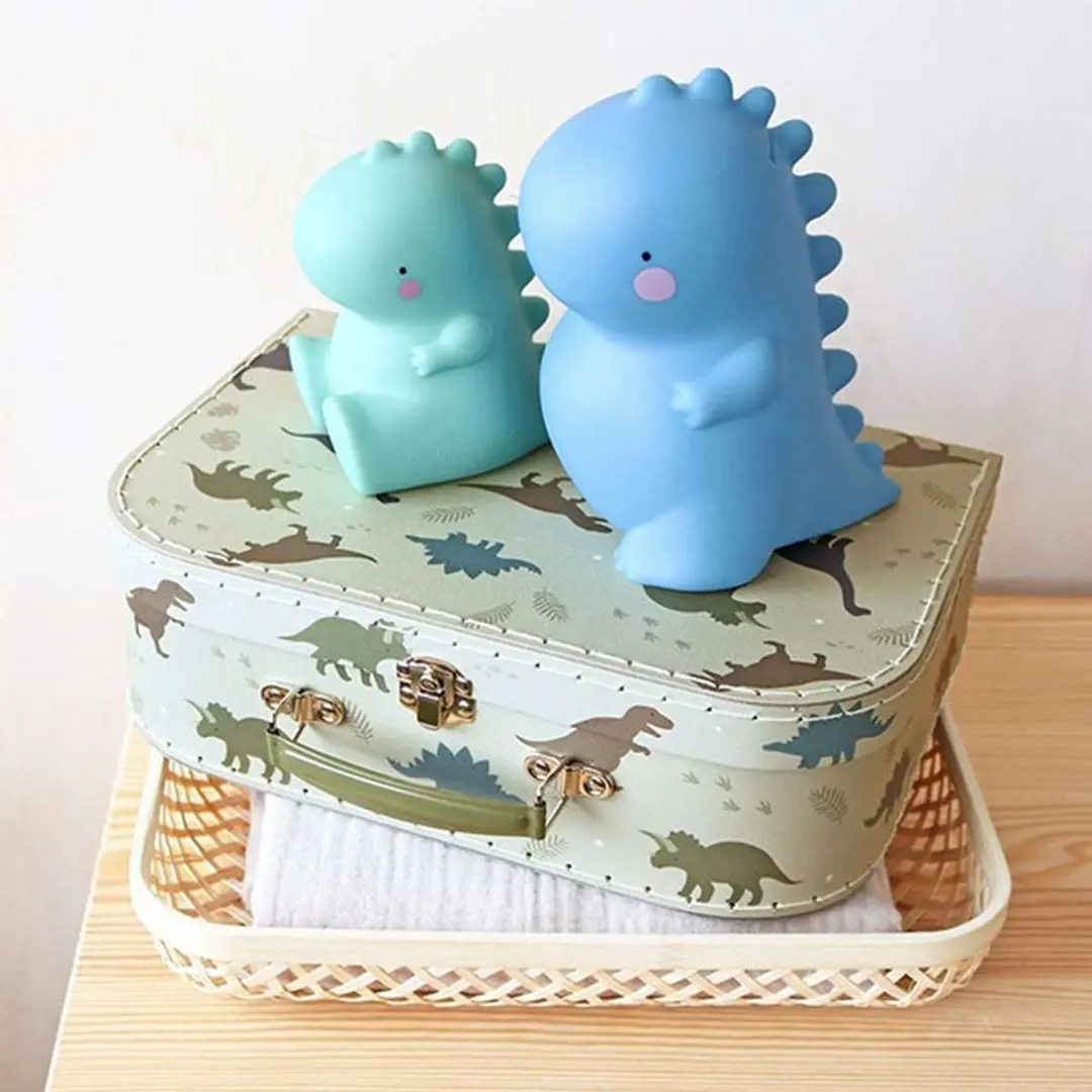 A Little Lovely Company Dinosaurussen Kofferset - Groen/Blauw