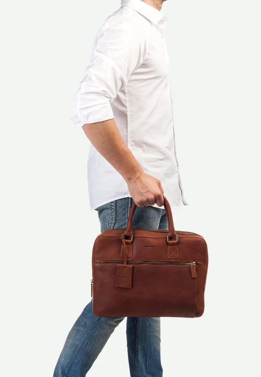 Burkely Fundamentals Avery Laptoptas 13,3" - Cognac - 4 Vakken - afbeelding 6 van 6