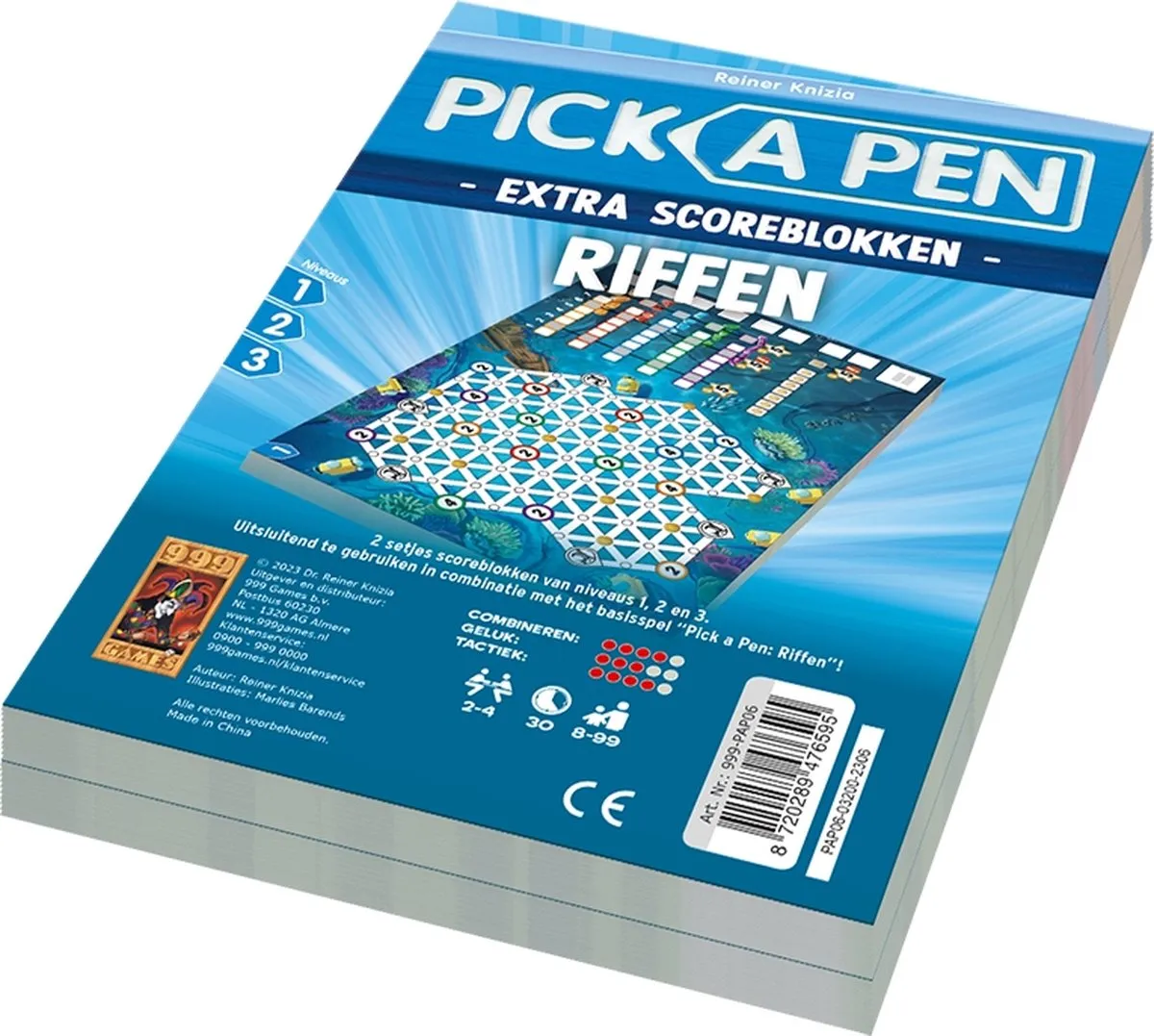 999 Games Pick a Pen Riffen Scoreblokken - 6 Stuks - Multi
