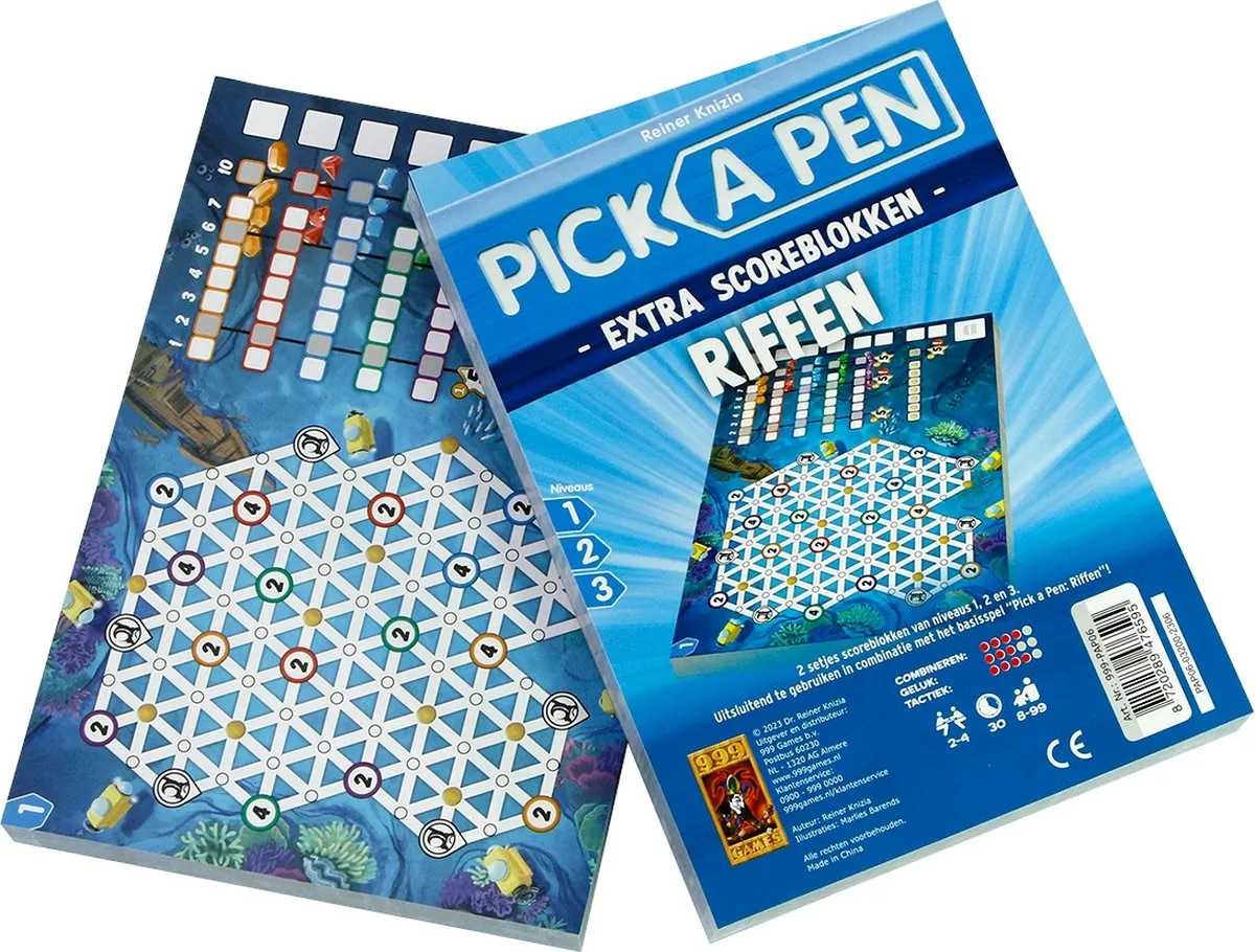 999 Games Pick a Pen Riffen Scoreblokken - 6 Stuks - Multi