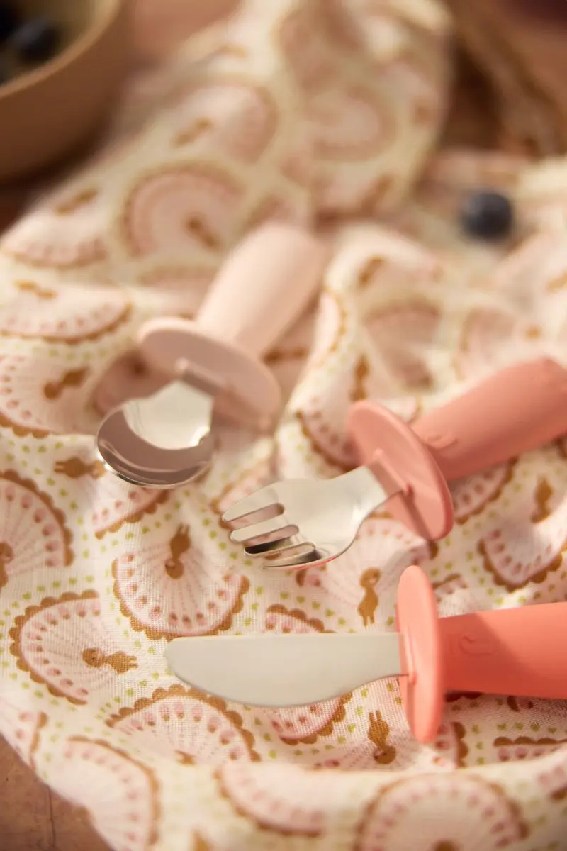 Jollein Baby Bestekset Siliconen Blush Shades - 3 Stuks