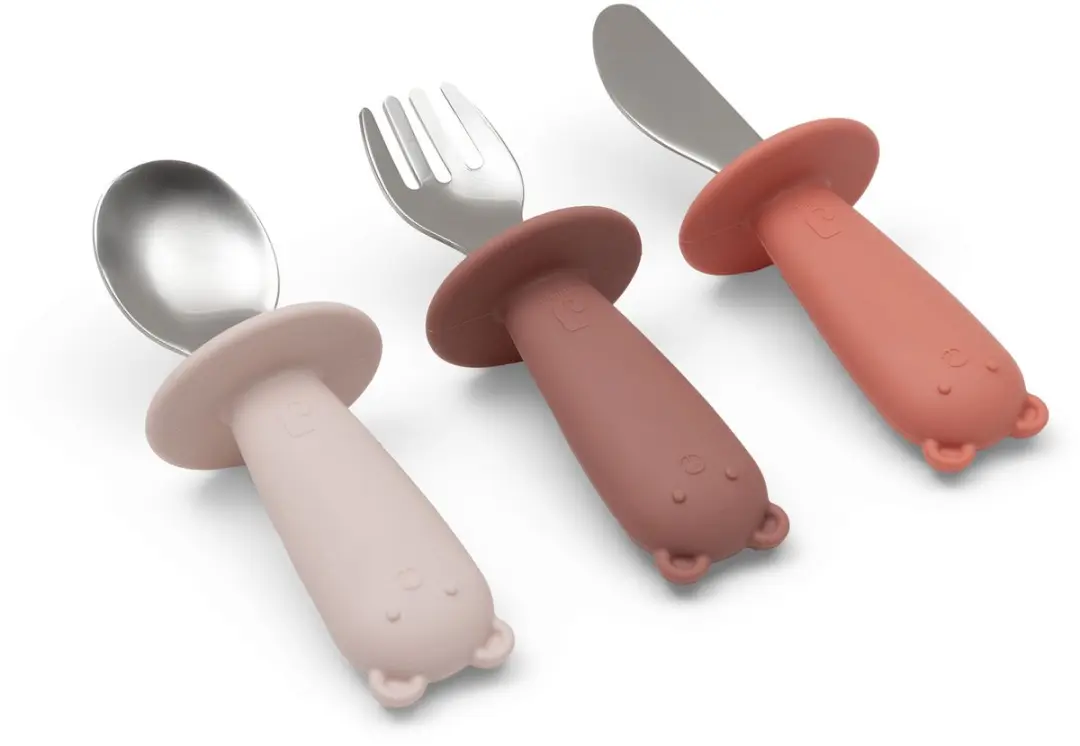 Jollein Baby Bestekset Siliconen Blush Shades - 3 Stuks
