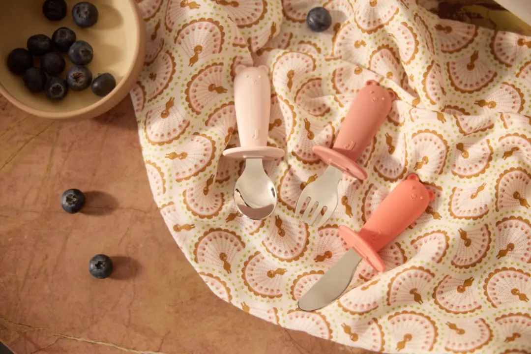 Jollein Baby Bestekset Siliconen Blush Shades - 3 Stuks