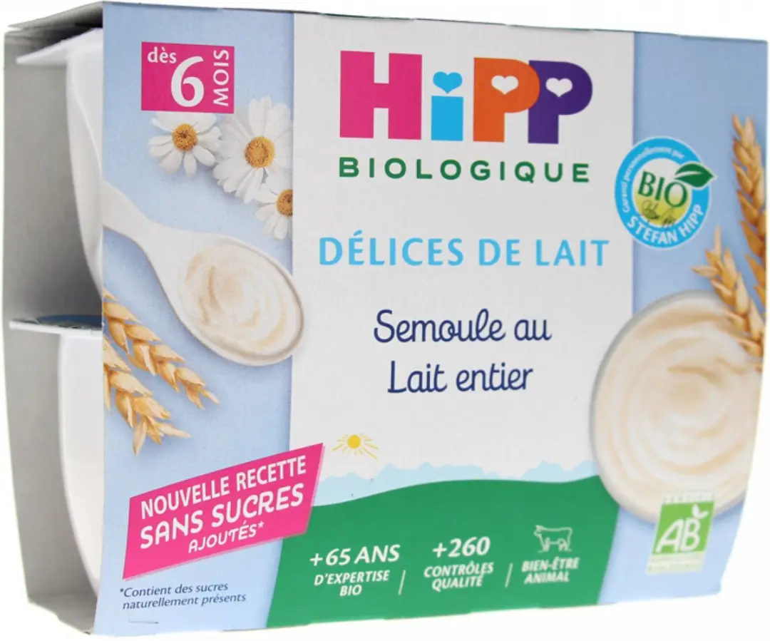 HiPP Délices de Lait Semoule 4 Potten