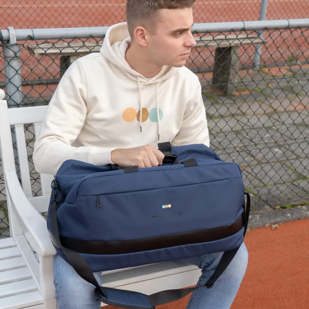 Monnq Stefano Duffle Bag 15.6 inch - Donkerblauw