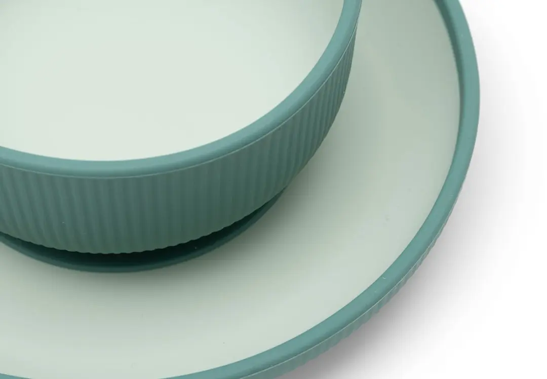 Jollein Kinderserviesset Siliconen Jade Shades - 4-delig