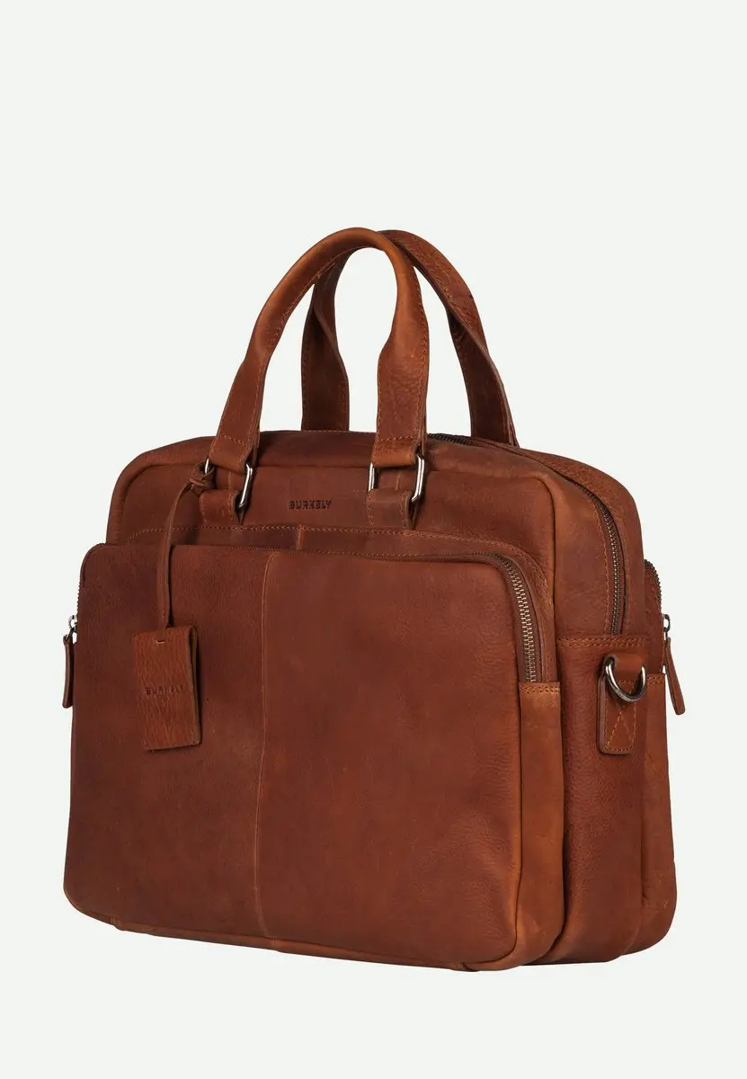 Burkely Fundamentals Antique Avery Laptoptas 15.6" - 3 Vakken - Cognac