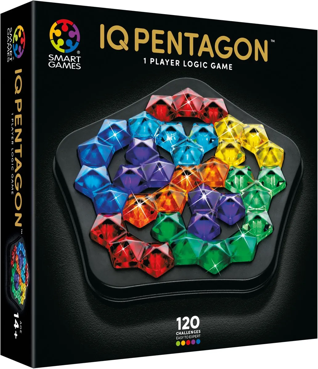 SmartGames - IQ Pentagon Deluxe - 120 opdrachten - origineel geschenk - volwassenen