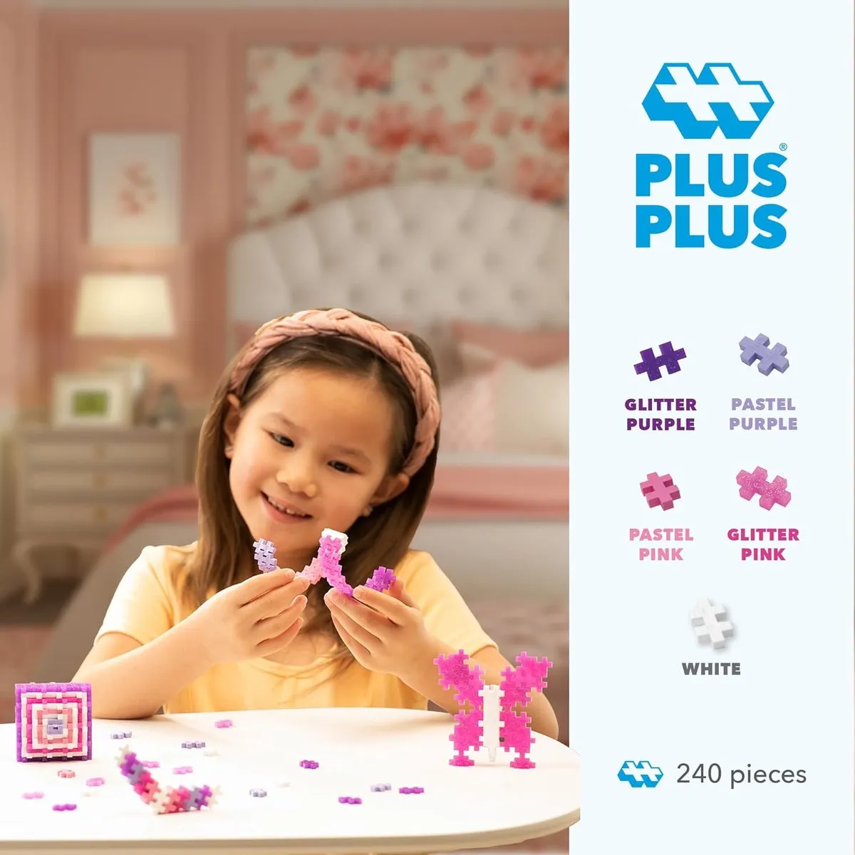 Plus-Plus Tube glitter 240 delige bouwset - 4243 - Bouwspeelgoed - Constructiespeelgoed - Set met bouwstenen - Vanaf 5 jaar