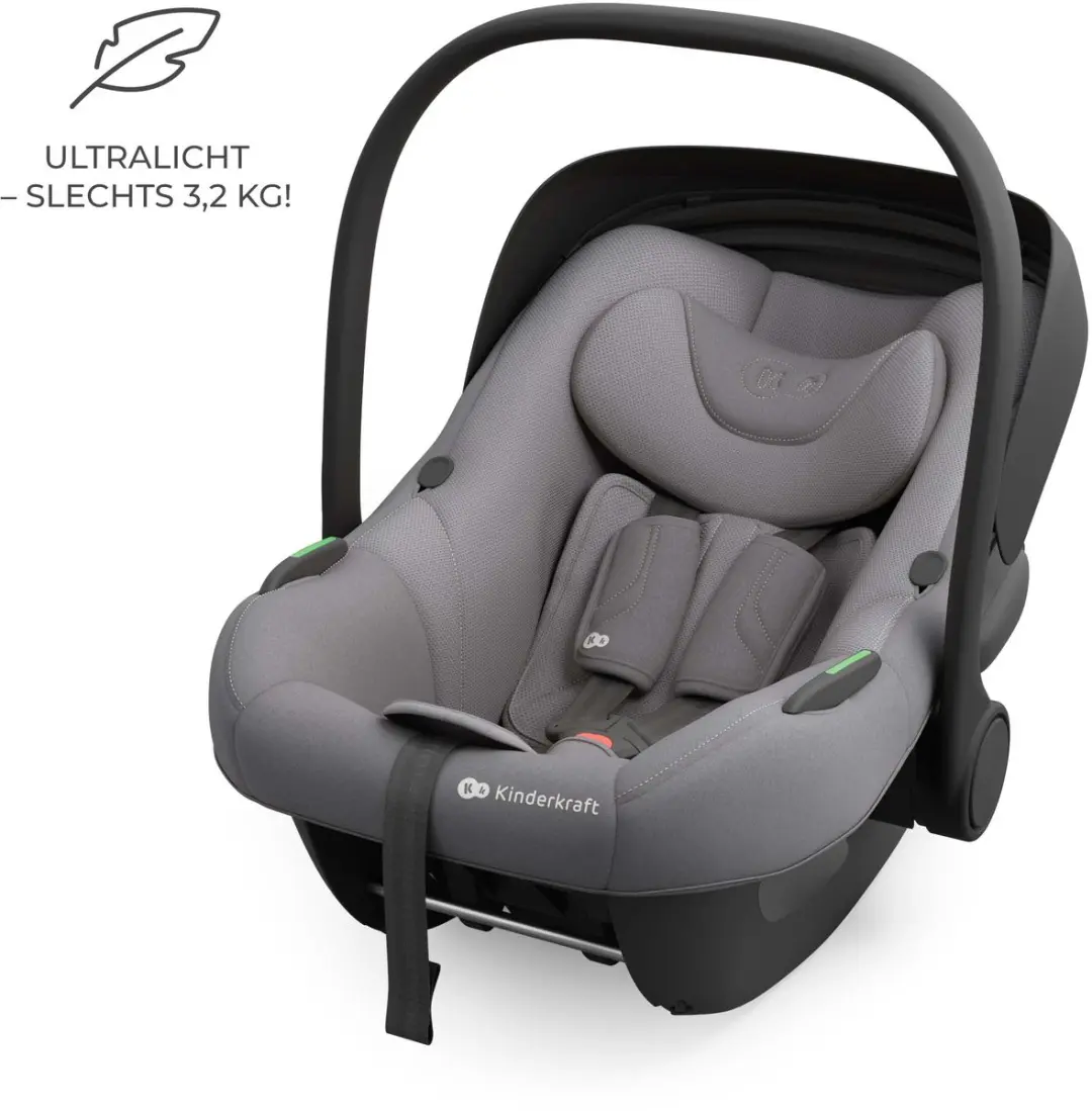 KinderKraft I-LITE Autostoel Grijs - met Zonnekap