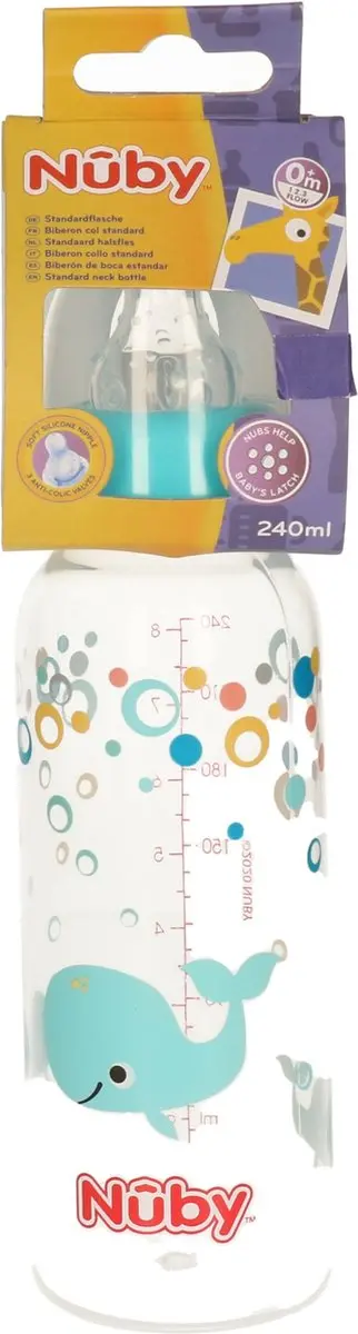 Nûby Baby Voedingsfles 240ml - 2 Stuks - Lichtblauw