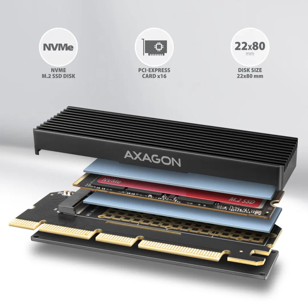 Axagon PCEM2-XS M.2-controller PCIe x4