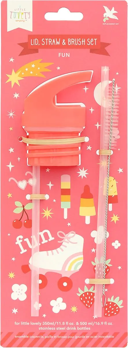 A Little Lovely Company Dop Rietje Borstel Set - Roze