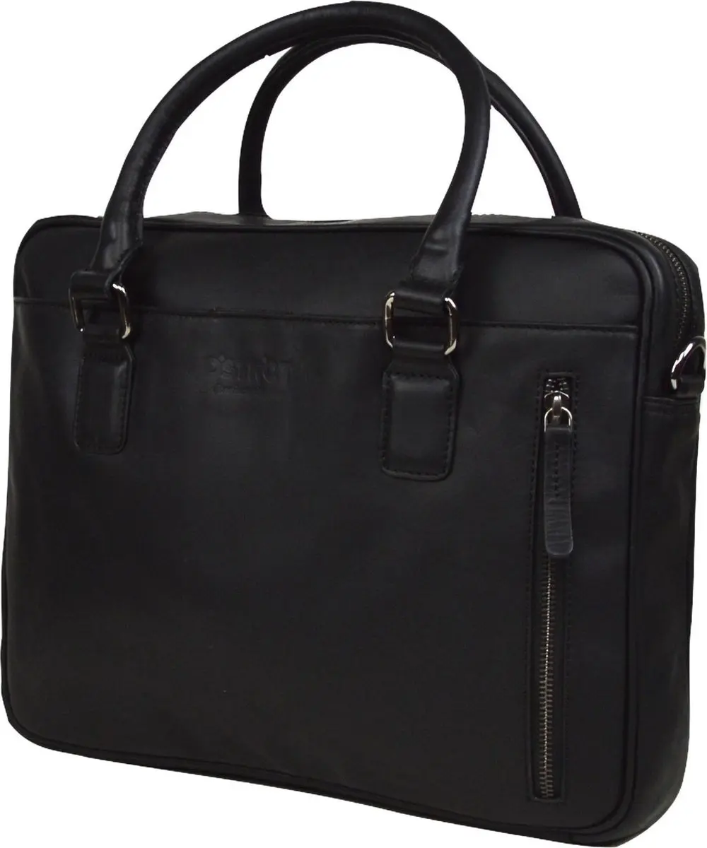 DSTRCT Leren Laptoptas 14 inch Premium Collection - 230030.10 - Zwart