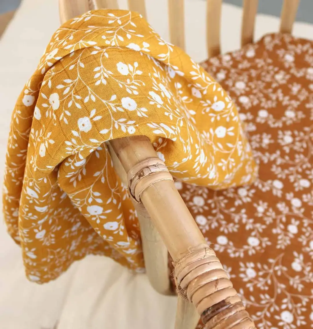 A Little Lovely Company Hydrofiele Multidoeken Bloesem - Caramel - 2 Stuks