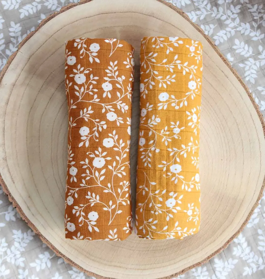 A Little Lovely Company Hydrofiele Multidoeken Bloesem - Caramel - 2 Stuks
