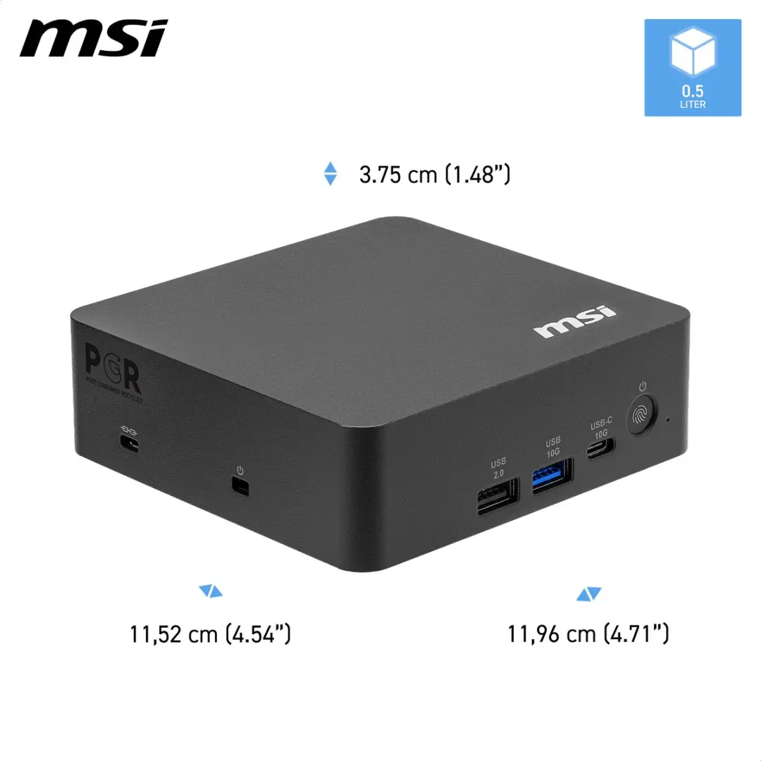 MSI Cubi NUC AI+ 3MG-004EU Copilot+ PC - 16GB/512GB - Zwart