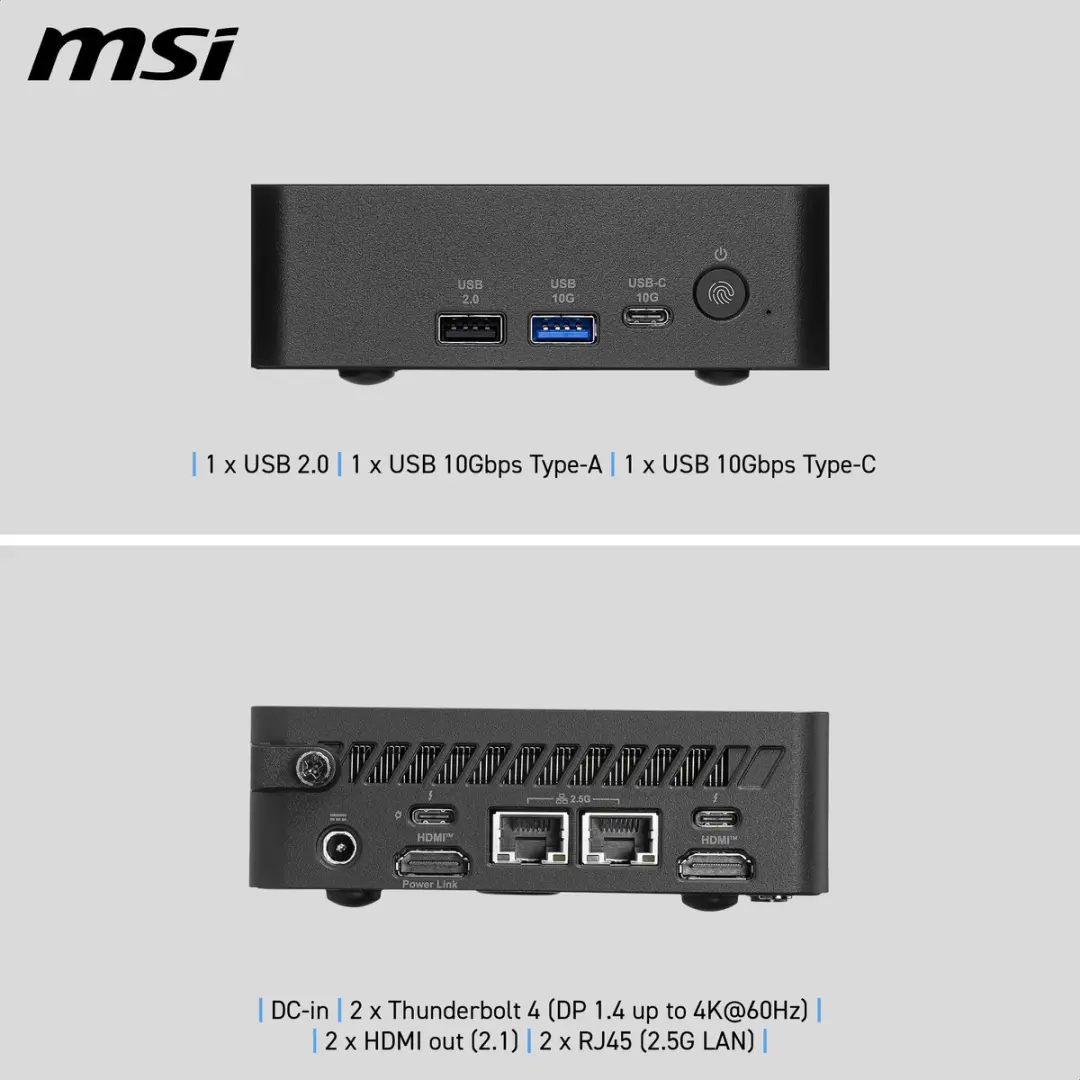 MSI Cubi NUC AI+ 3MG-004EU Copilot+ PC - 16GB/512GB - Zwart - afbeelding 6 van 6