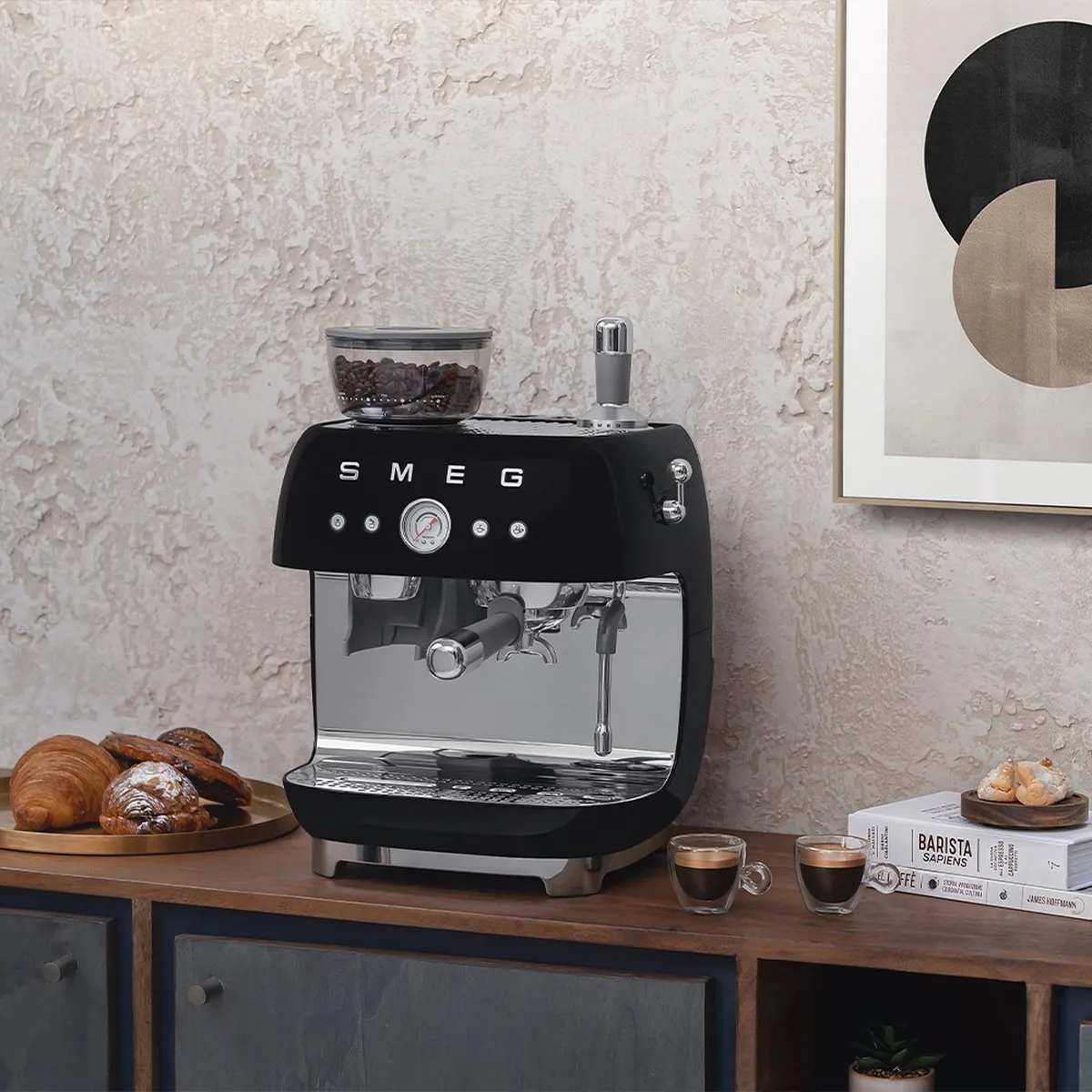 Smeg EGF03 Espressomachine met bonenmaler - 1650W - Zwart