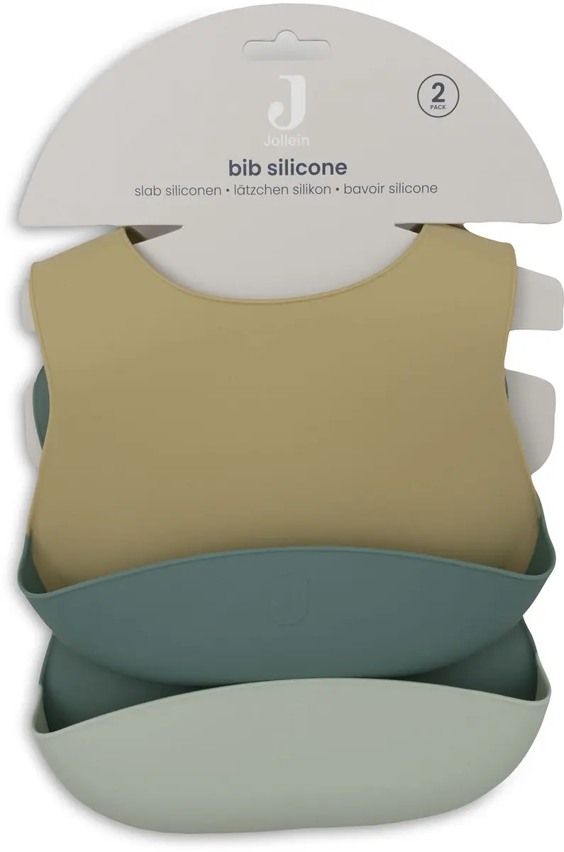 Jollein Slabbetjes Siliconen - Jade Shades - 2 Stuks